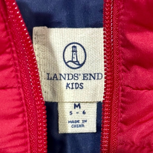 Lands End Kids Vest color red size M - Picture 3 of 5